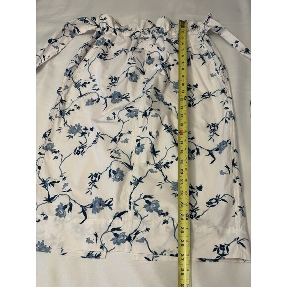 ARITZIA WILFRED Le Fou Maryvonne Skirt Med Tie Front Paper Bag White Blue Floral - Picture 13 of 13